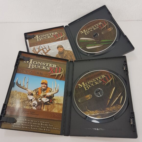 Set of 2 Hunting DVDs Realtree Monster Bucks XII Volume 1 & 2 - Picture 2 of 4